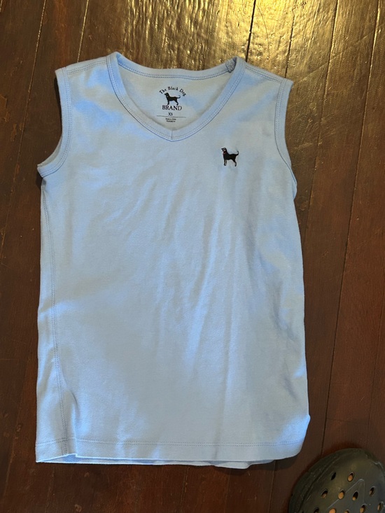 The Black Dog Tops - The Black Dog Light Blue Kids Tank Top with Embroidered Dog Logo